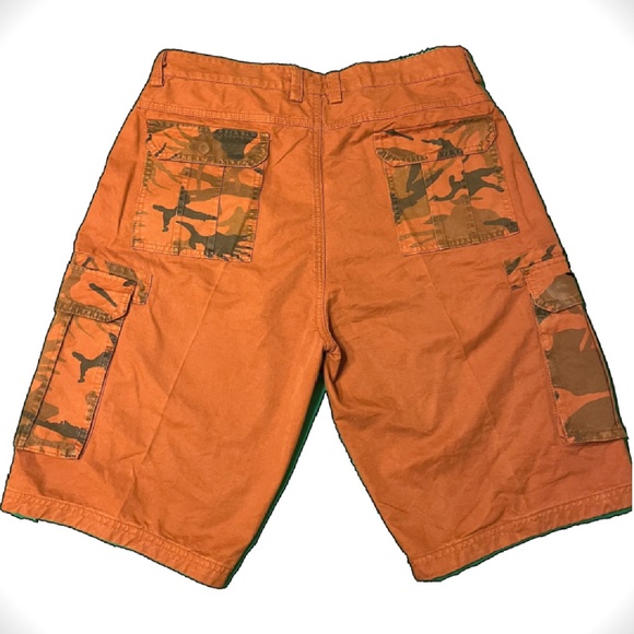 💥💋💥NWOT Men Camo Cargo Pocket Shorts Color:Rust Size: 36 Inseam:12”Length:23" - Picture 2 of 7